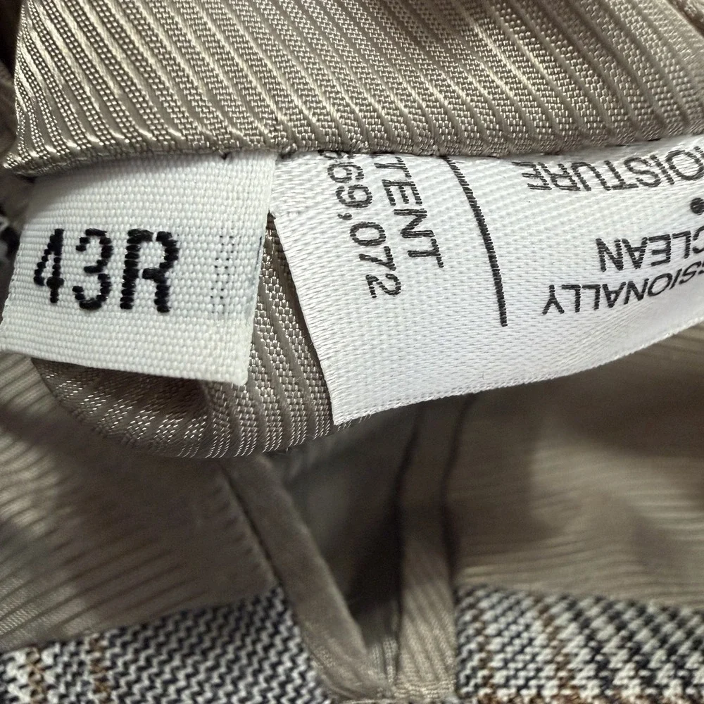 Daniel Cremieux Blazer Loro Piana 43(46 Actual)R‎   Black Tan Glenn Check Plaid